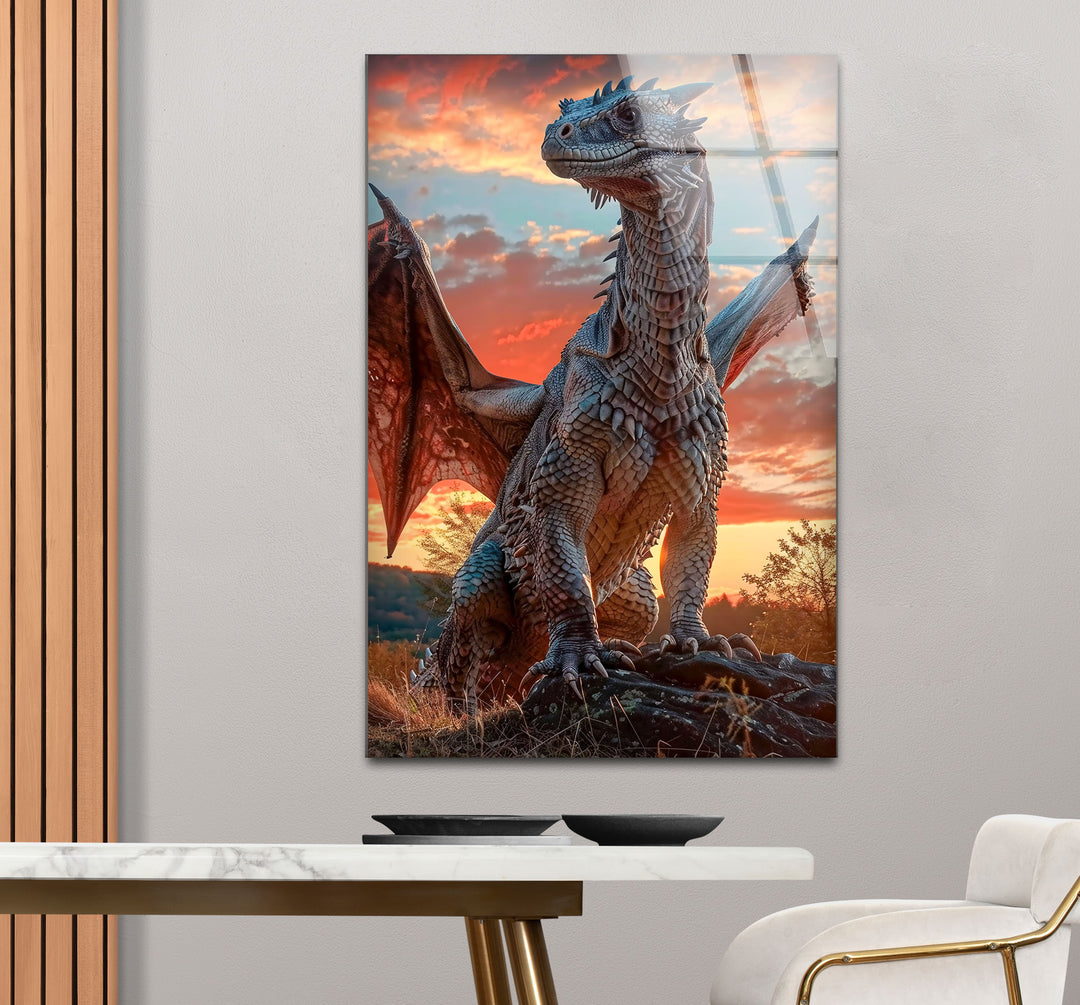 The Mighty Dragon: Stunning Artwork on Tempered Glass
