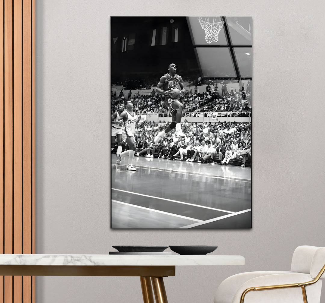 Stylish black and white paintings of Michael Jordan, perfect for basketball fans and collectors.