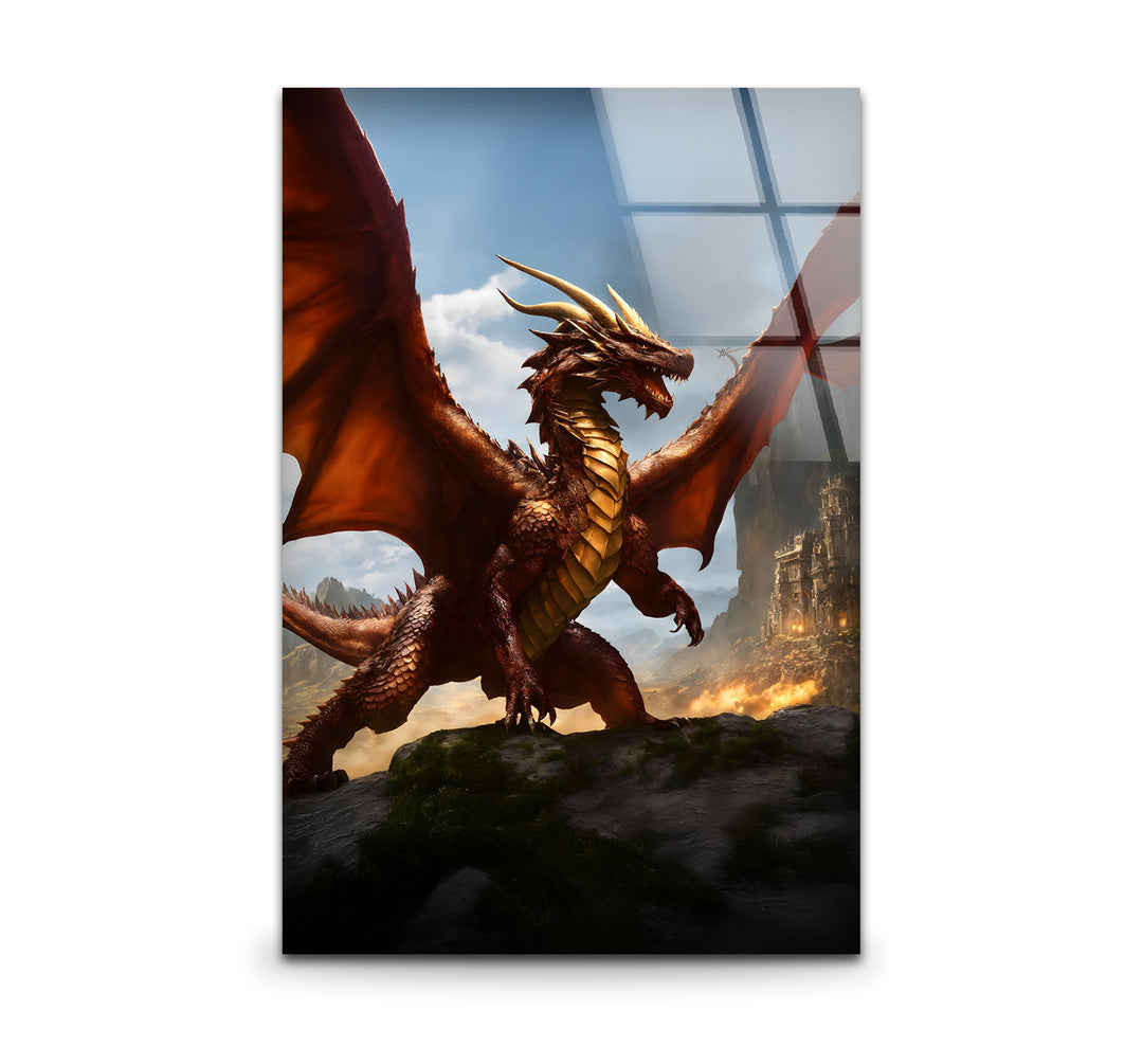 Red Dragon: A powerful dragon in a dramatic fiery scene, bringing energy to your walls.
