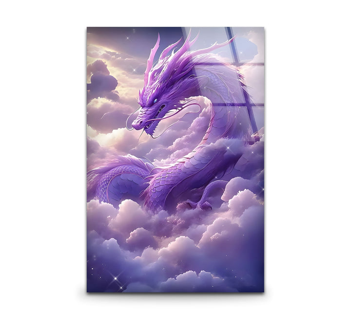 Purple Dragon: A mystical dragon in soft clouds, bringing serenity and magic to your space.
