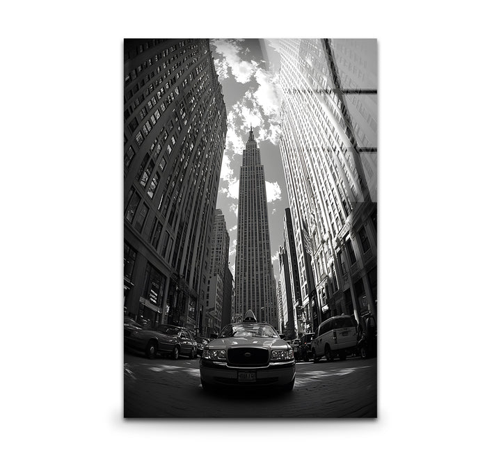 Black and white art featuring a stunning cityscape of New York City with intricate details
