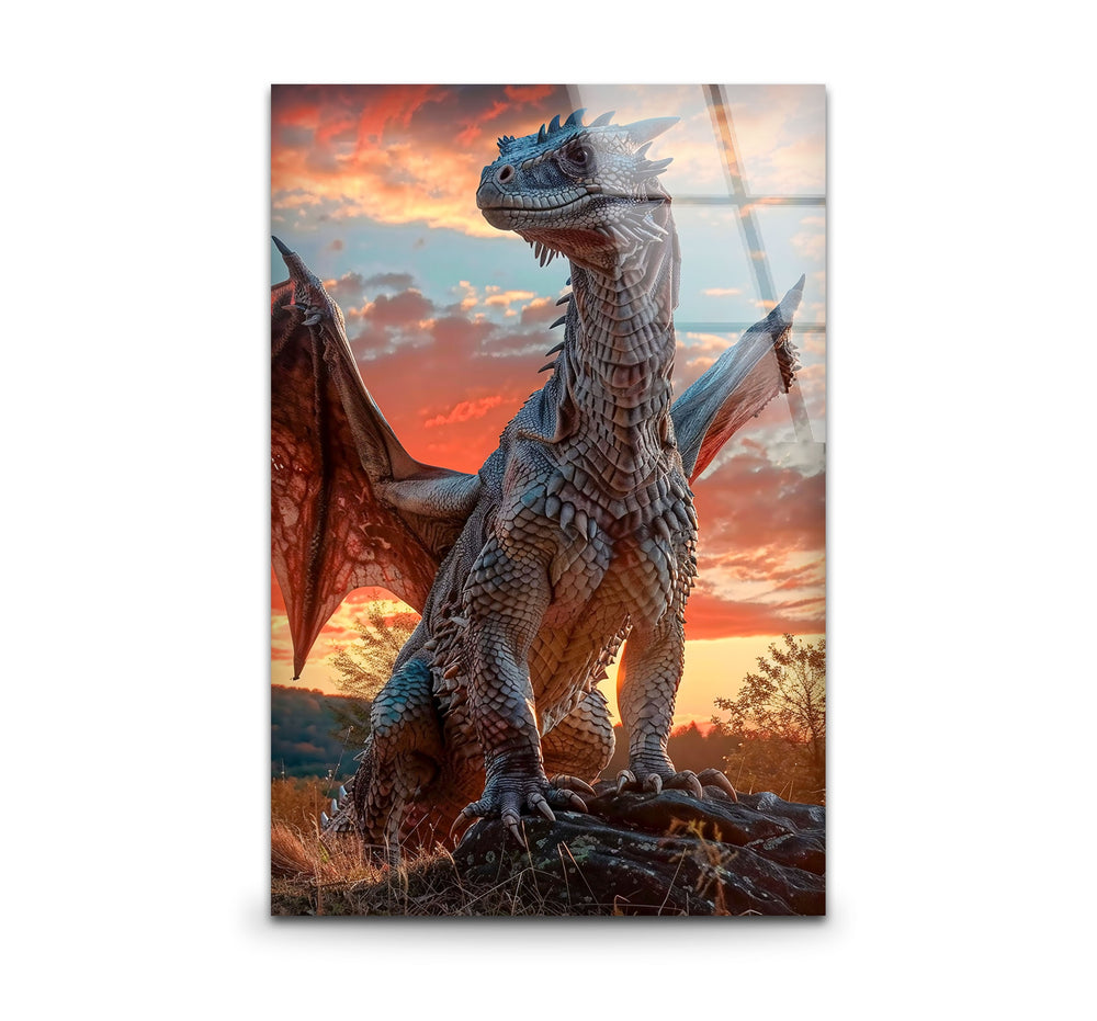 Dragon at Sunset: High-Quality Fantasy Wall Art
