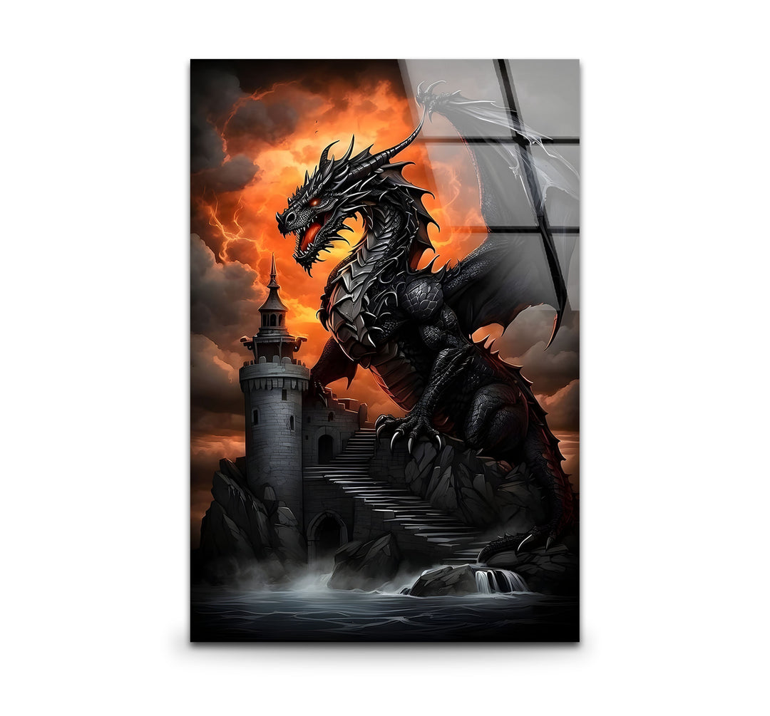 Dark Dragon: A powerful dragon with intense detail, perfect for bold fantasy decor.
