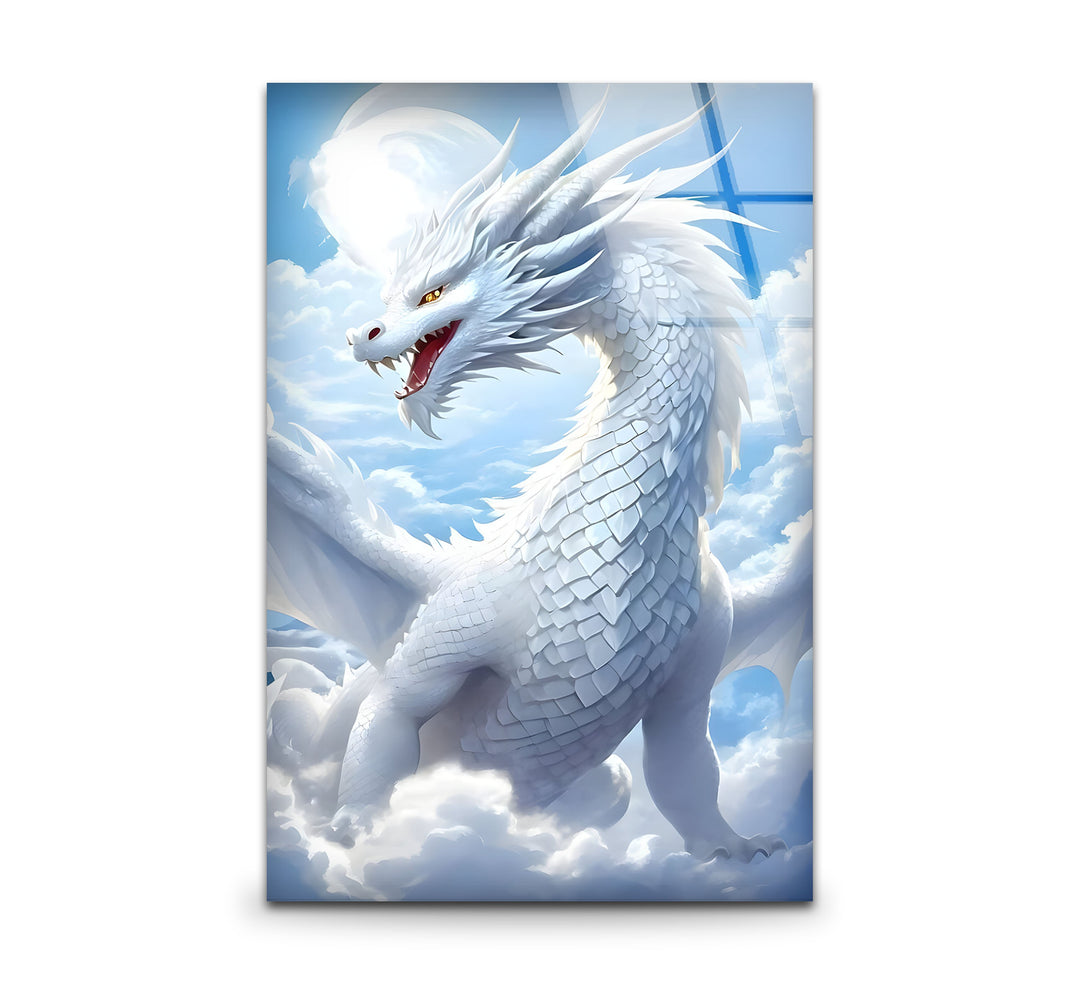 White Dragon: A dreamy dragon soaring high in the clouds.
