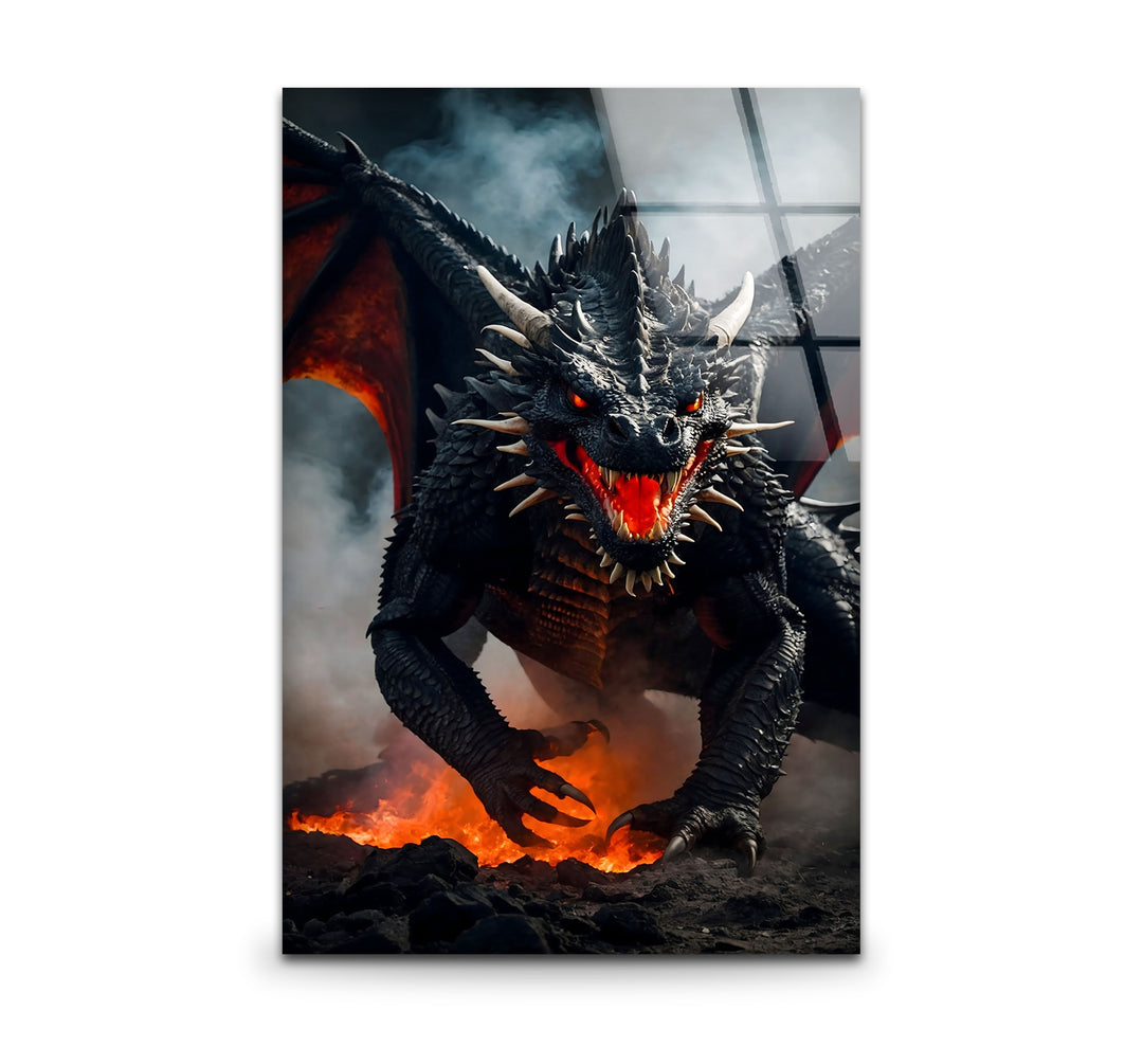 Majestic Dragon: A powerful dragon in a fiery setting, bringing intensity to your walls.
