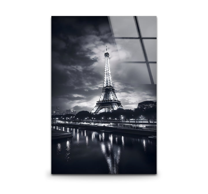 Black and white art featuring the Eiffel Tower in a stunning Parisian landscape
