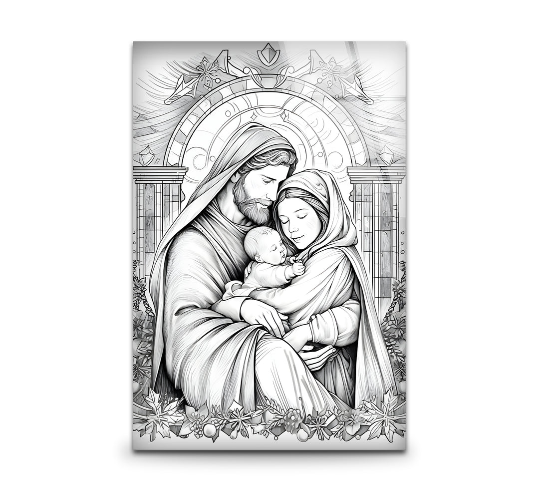 Elegant black and white wall art featuring a festive Christmas soul design with intricate details.