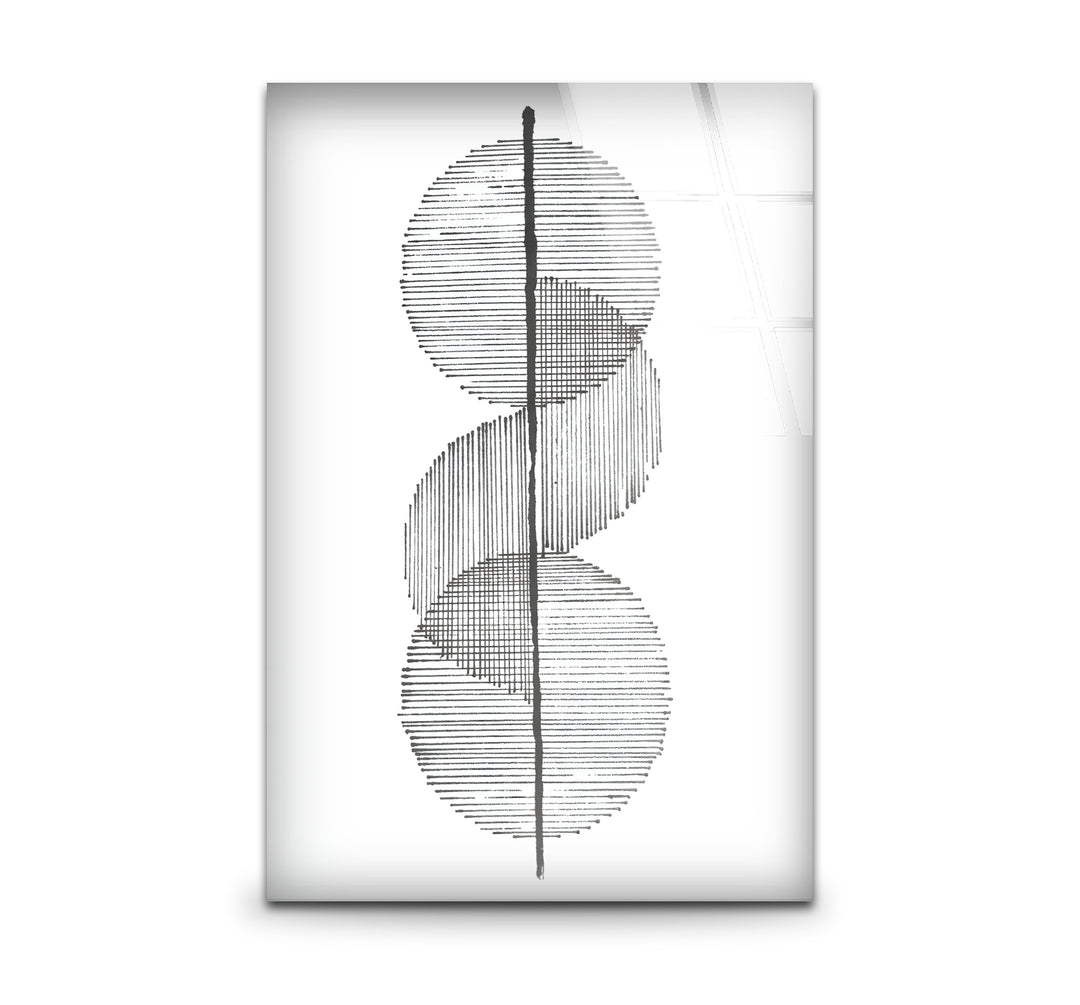 Elegant black and white wall art featuring a minimalist design with clean, bold lines.