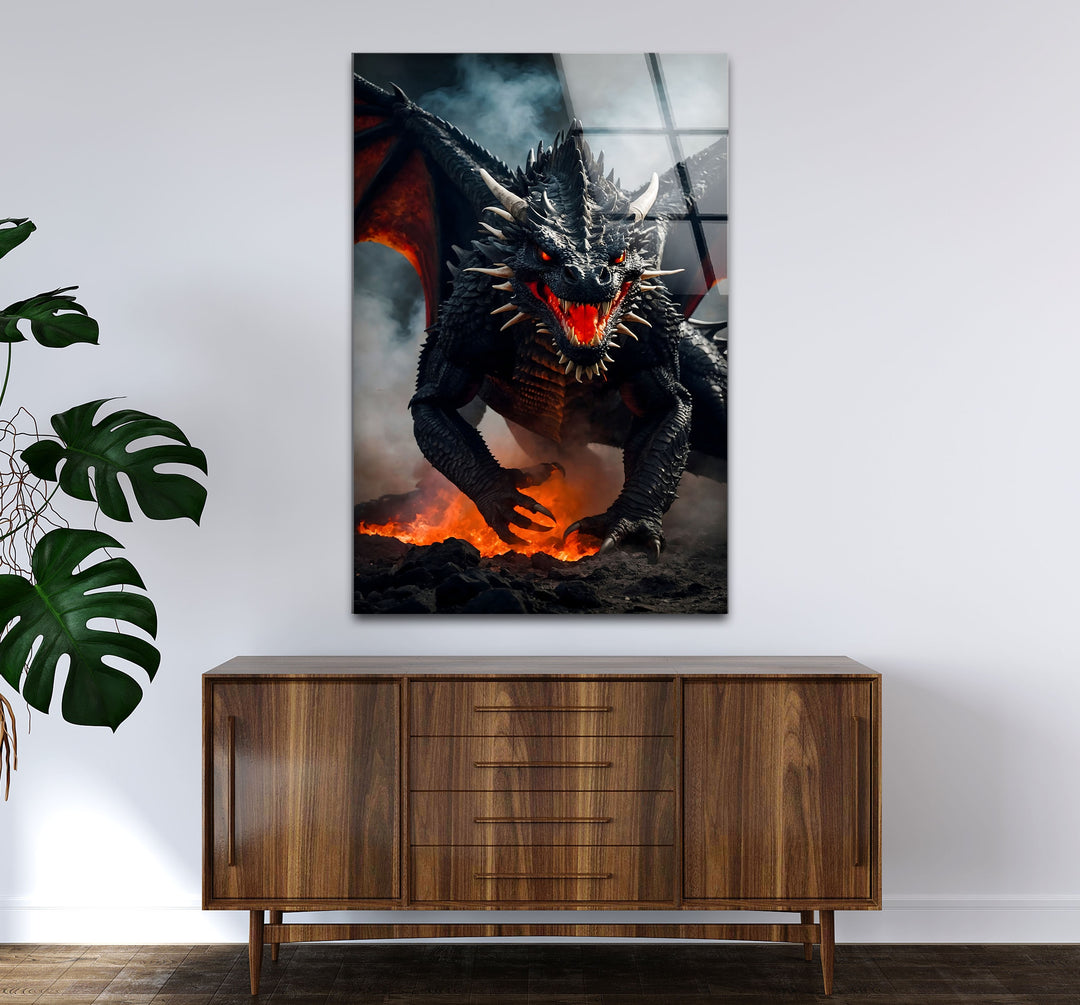 Majestic Dragon: A fire-breathing dragon captured in all its glory, a bold statement for your decor.
