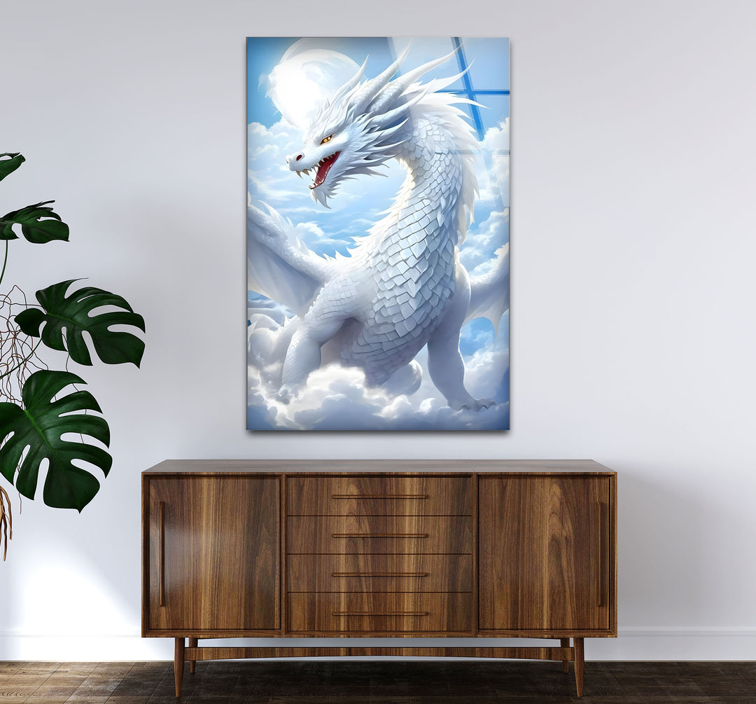 White Dragon: Graceful and powerful, this dragon flies above the clouds.
