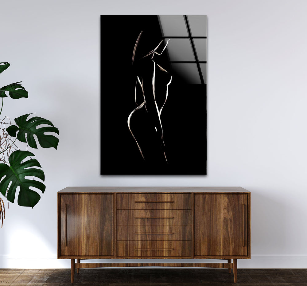 Sophisticated erotic artwork blending nude art and modern design
