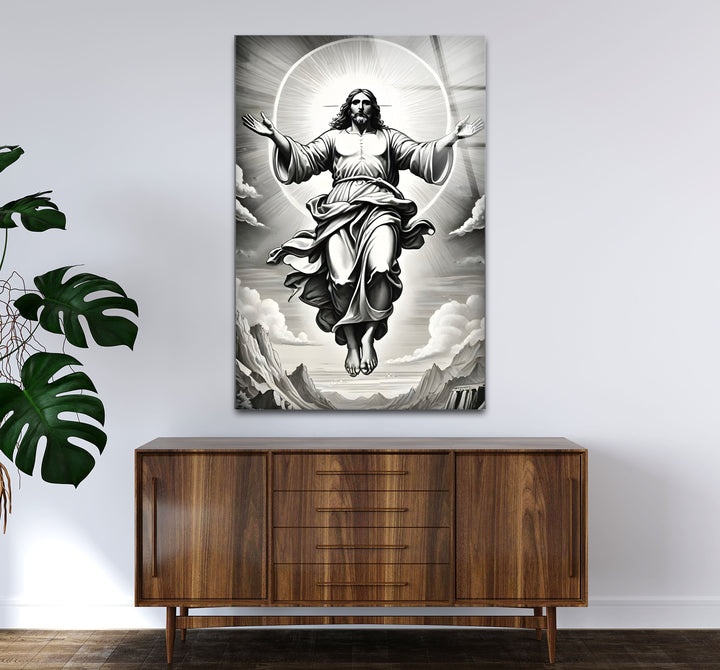 Unique black and white wall decor showcasing Jesucristo in a dramatic and artistic monochrome design.