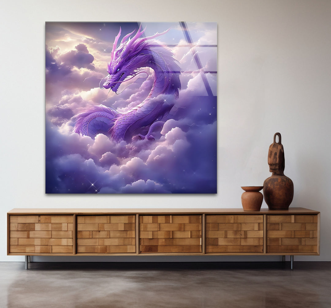 Purple Dragon: A stunning dragon in the clouds, adding a touch of fantasy and tranquility to your space.