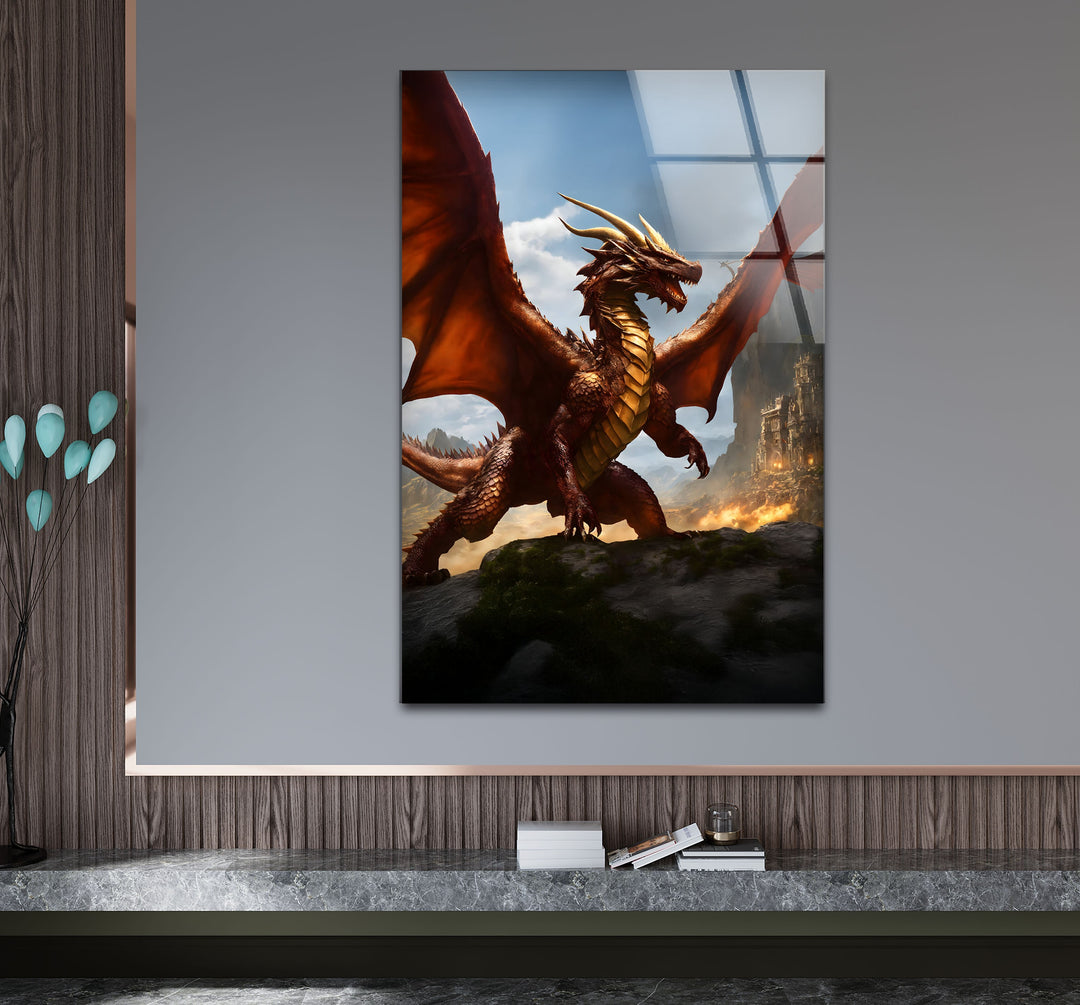 Red Dragon: A menacing dragon in the flames, adding intensity and power to your space.
