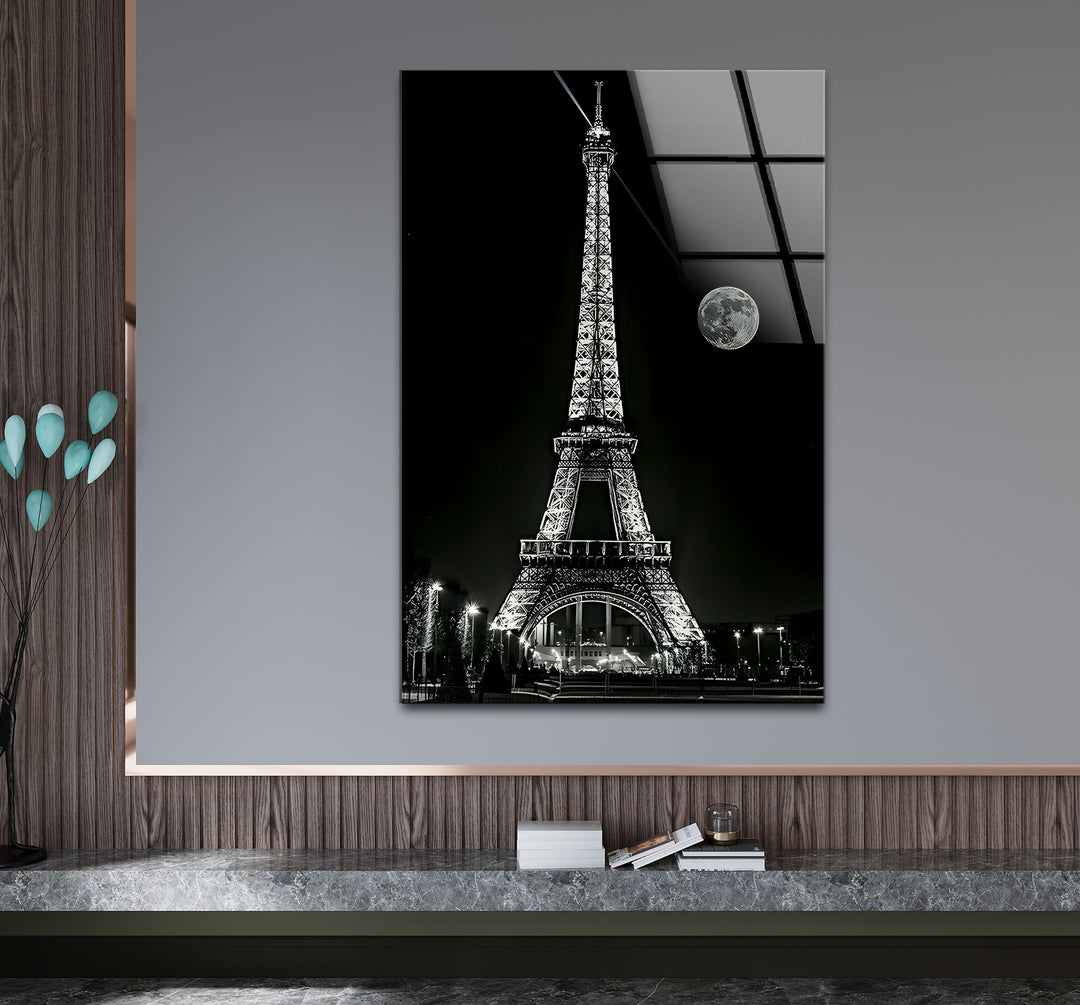 Captivating black and white artwork showcasing the Eiffel Tower in intricate detail.