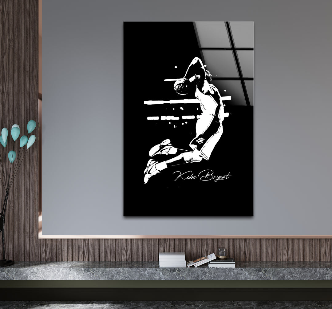 Captivating black and white abstract art of Kobe Bryant, celebrating his legendary legacy with creative flair.