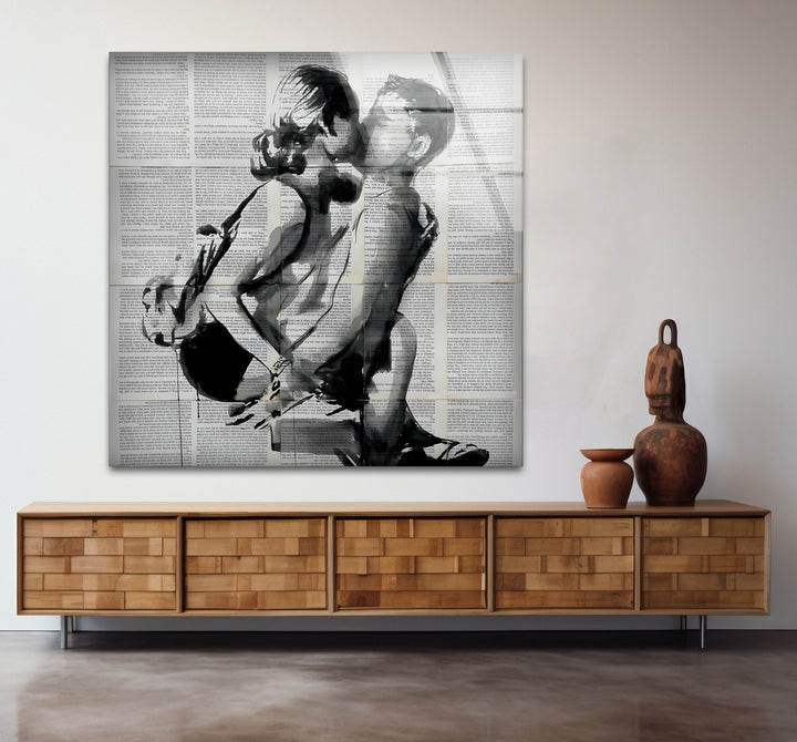 Glass wall art featuring sensual erotic nude art for bold decor
