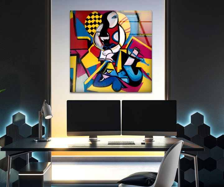 Abstract Painting by Pablo Picasso Glass Wall Art