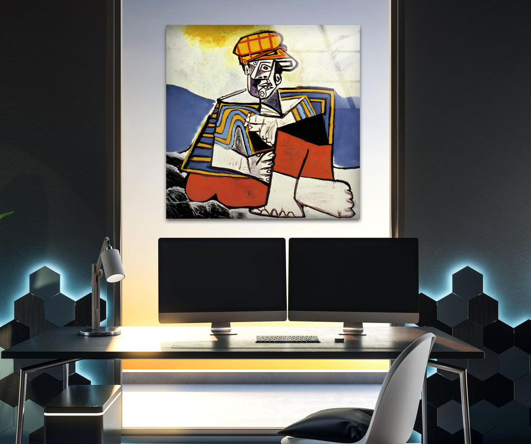 The Smoker by Picasso Glass Wall Art