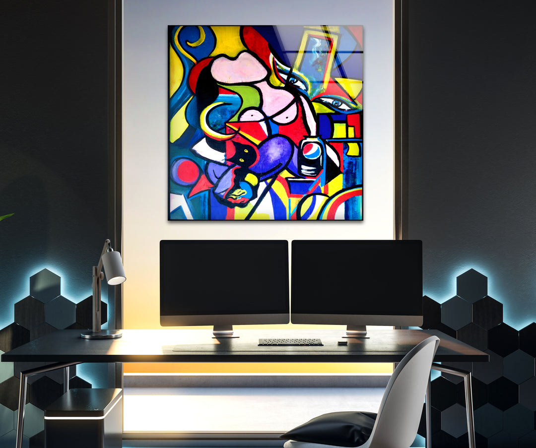 Picasso Famous Abstract Painting Glass Wall Art