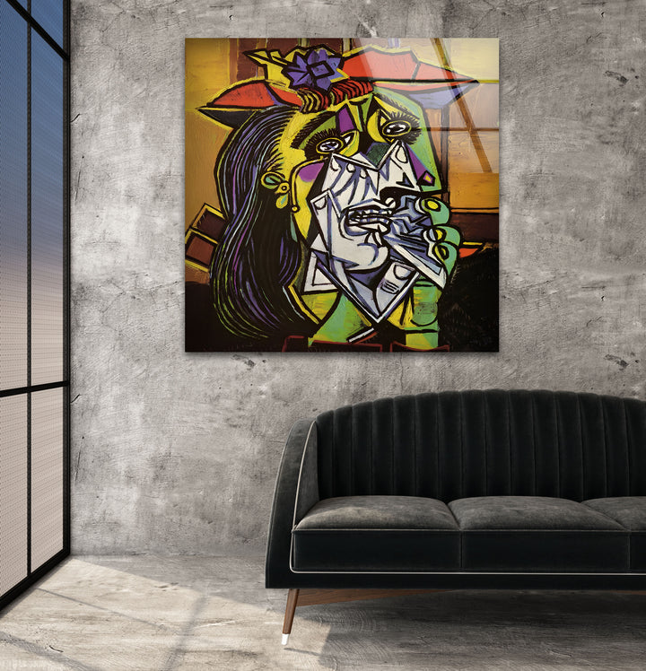 The Weeping Woman by Pablo Picasso Glass Wall Art