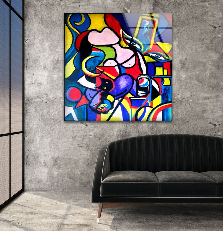 Picasso Famous Abstract Painting Glass Wall Art