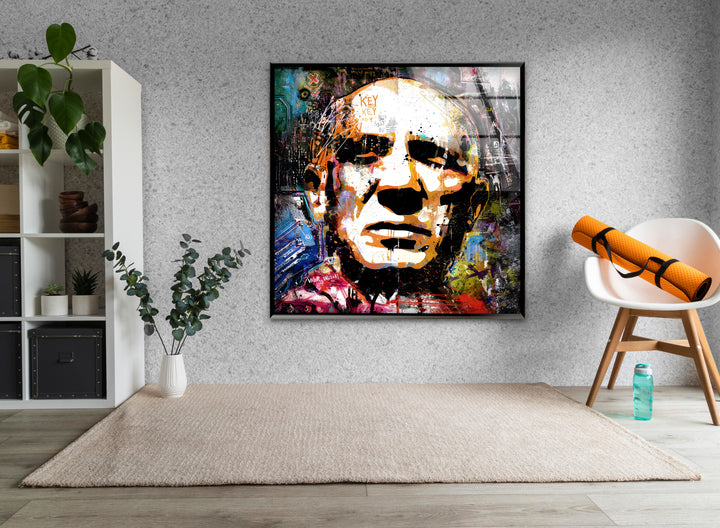 Fece of Pablo Picasso Glass Wall Art