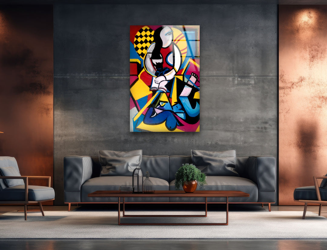 Abstract Painting by Pablo Picasso Glass Wall Art