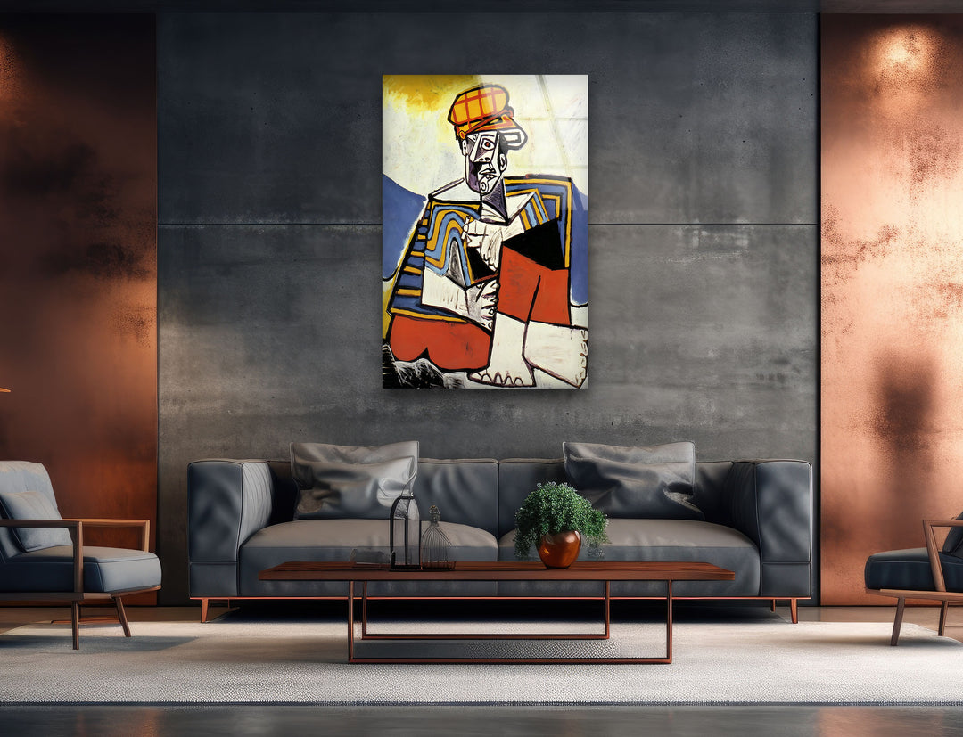 The Smoker by Picasso Glass Wall Art