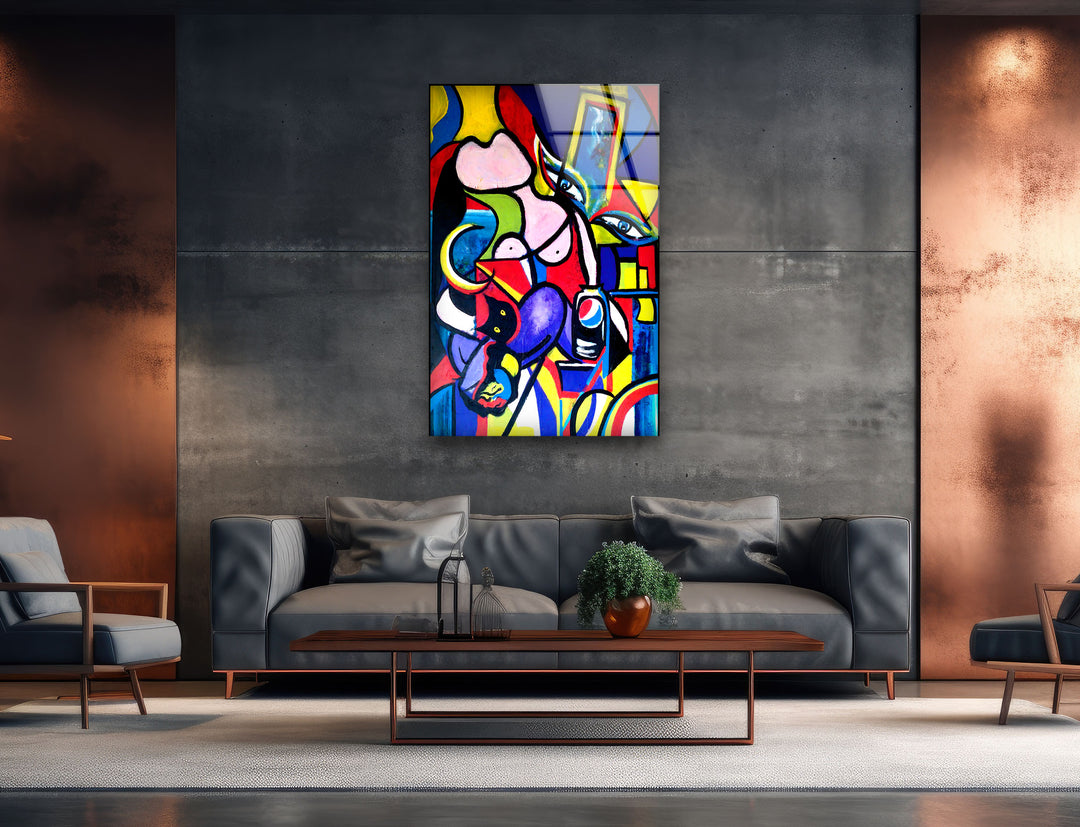 Picasso Famous Abstract Painting Glass Wall Art