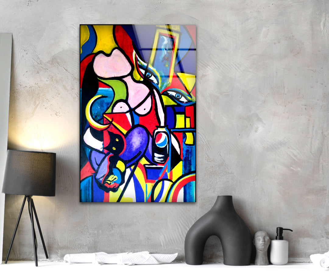 Picasso Famous Abstract Painting Glass Wall Art