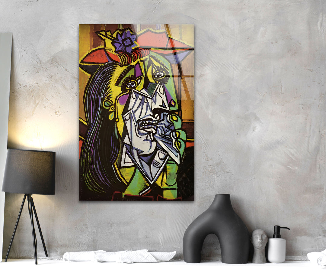 The Weeping Woman by Pablo Picasso Glass Wall Art