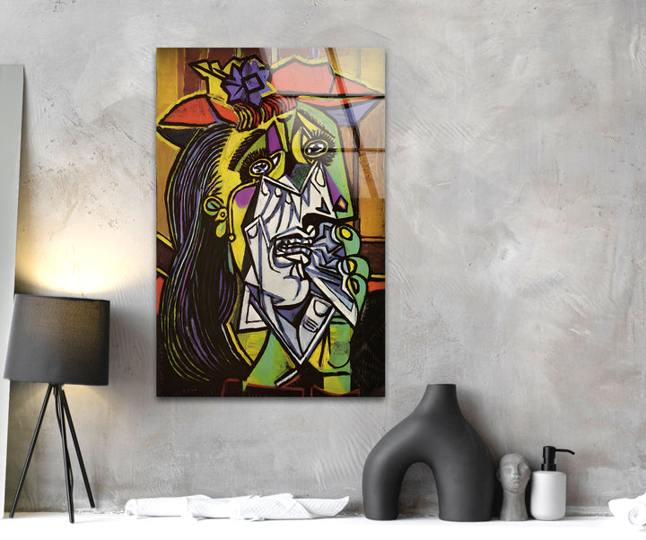 The Weeping Woman by Pablo Picasso Glass Wall Art