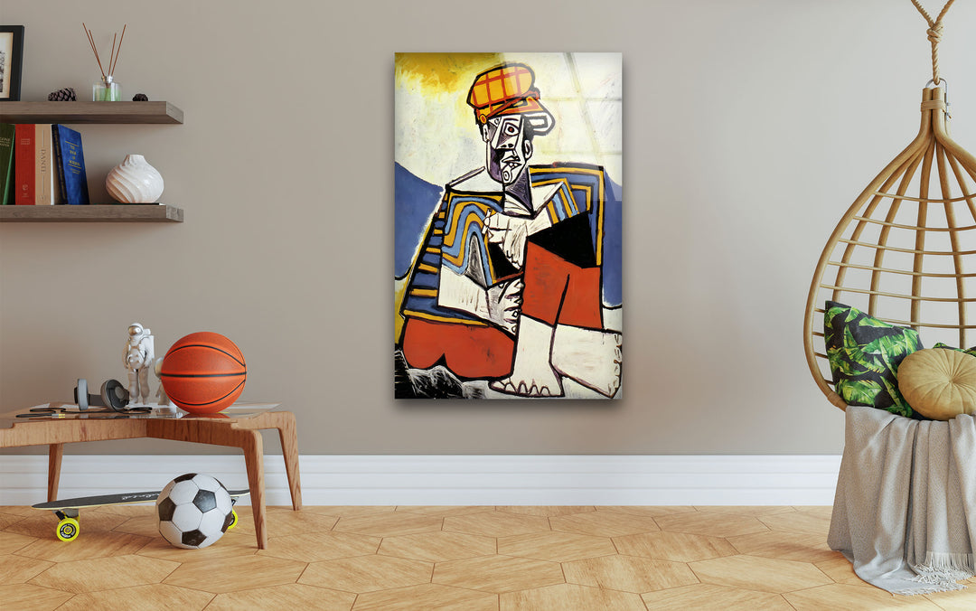 The Smoker by Picasso Glass Wall Art