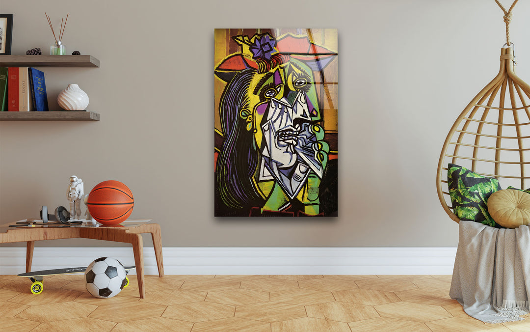 The Weeping Woman by Pablo Picasso Glass Wall Art