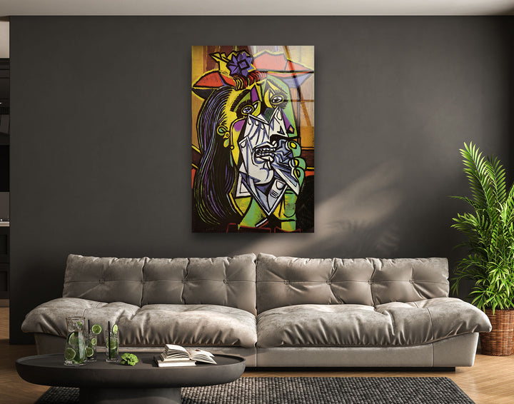 The Weeping Woman by Pablo Picasso Glass Wall Art