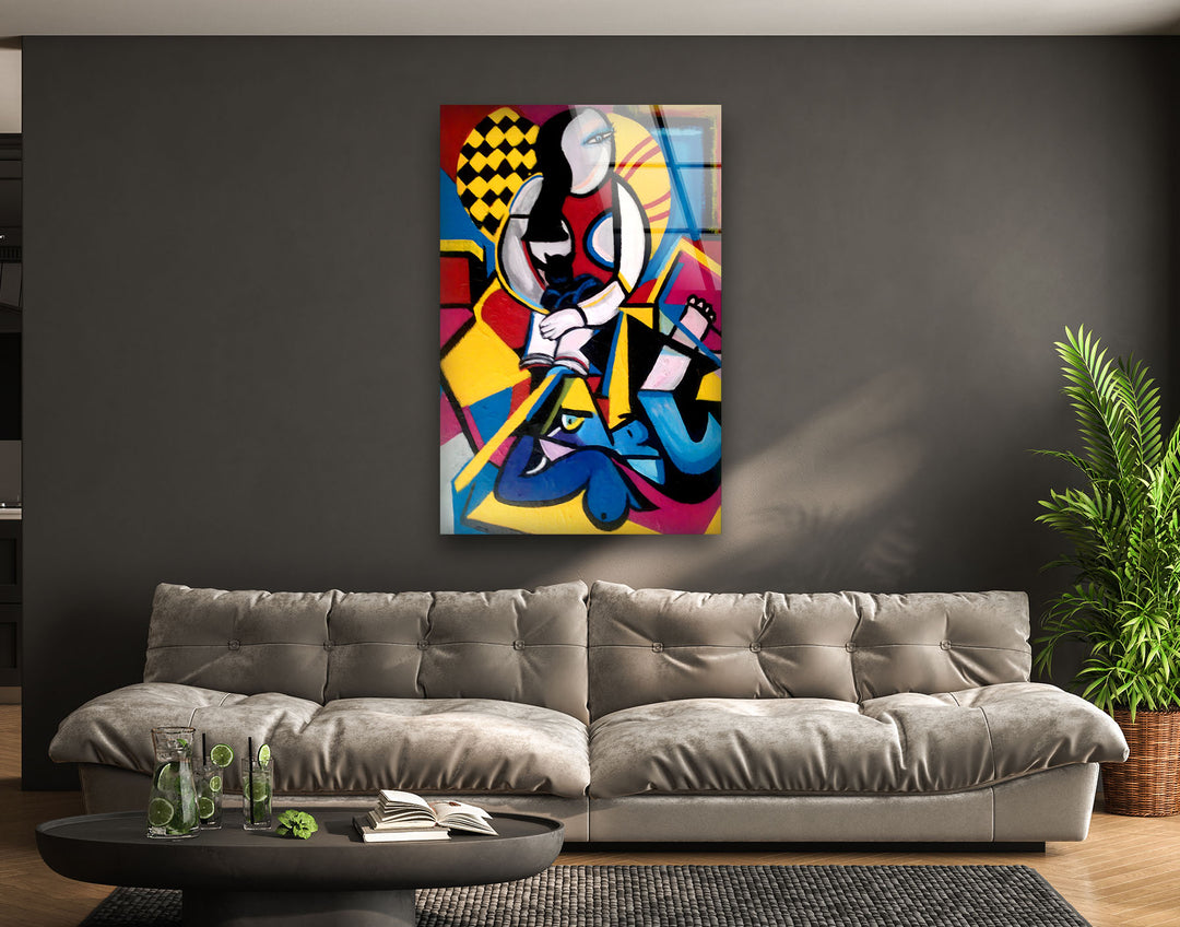 Abstract Painting by Pablo Picasso Glass Wall Art