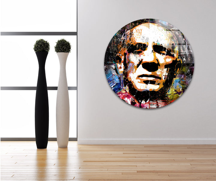 Fece of Pablo Picasso Glass Wall Art