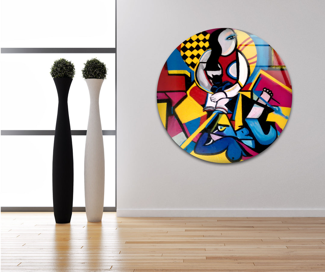 Abstract Painting by Pablo Picasso Glass Wall Art