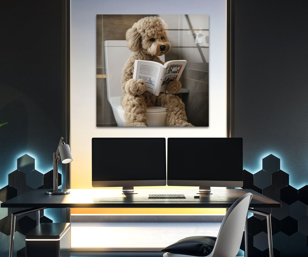 Dog Is Reading Glass Wall Art Glass Printing Wall Art, Print photos on glass