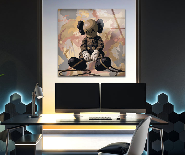 Kaws Pale Glass Wall Art custom glass photo prints, large glass prints