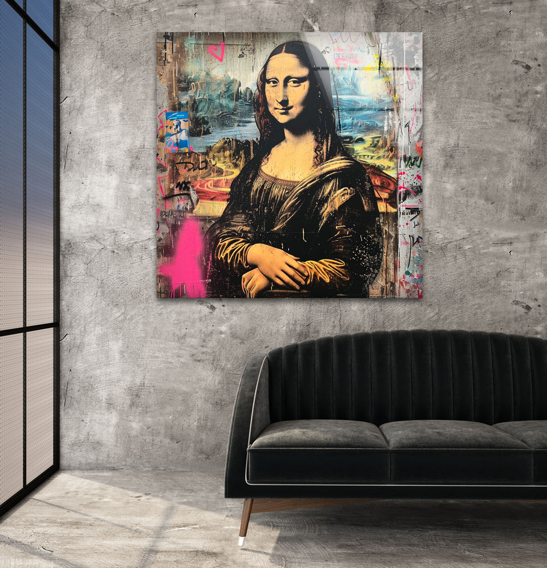 Mona Lisa Pop Art Glass Wall Art large glass photo prints, glass wall photos