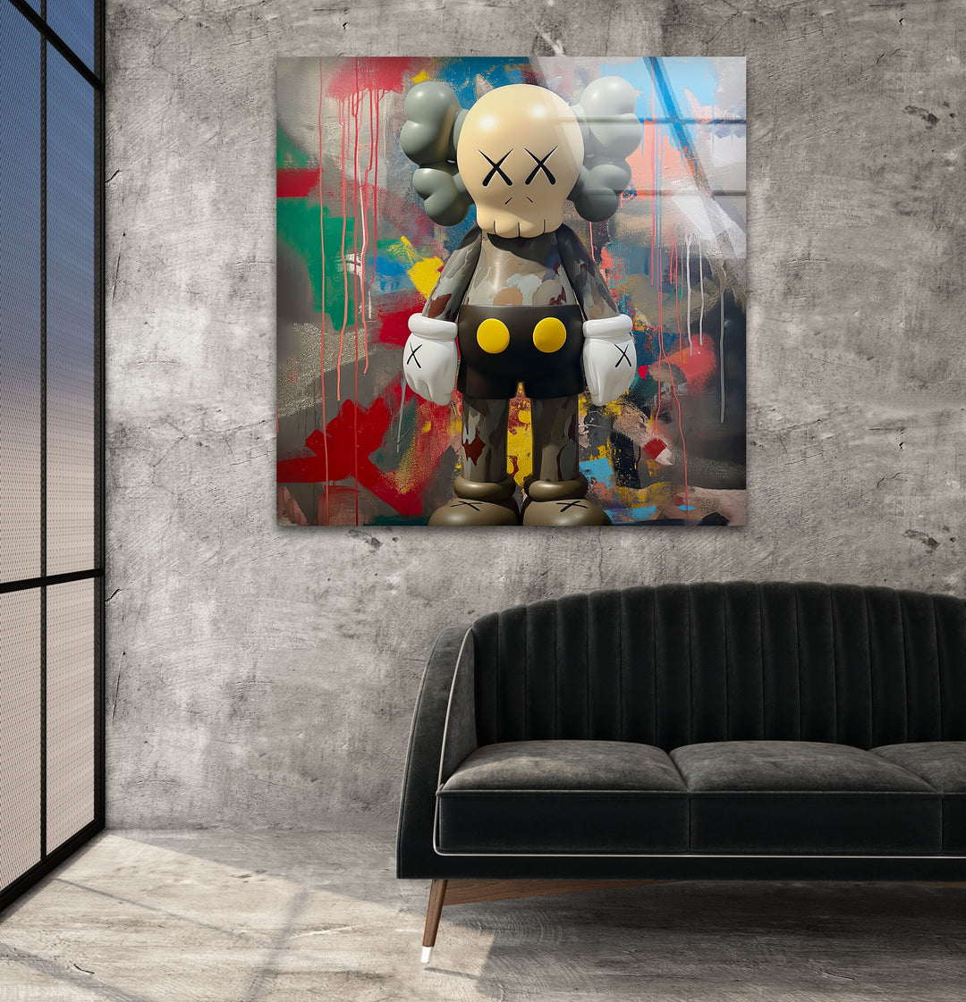 Kaws Grey Glass Wall Art art glass wall art, glass wall art pictures