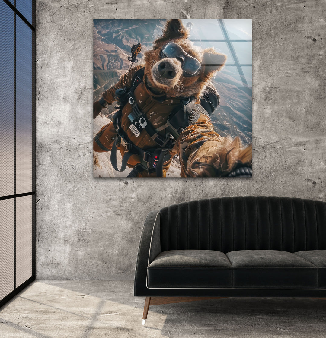 Cool Bear Tempered Glass Wall Art - MyPhotoStation