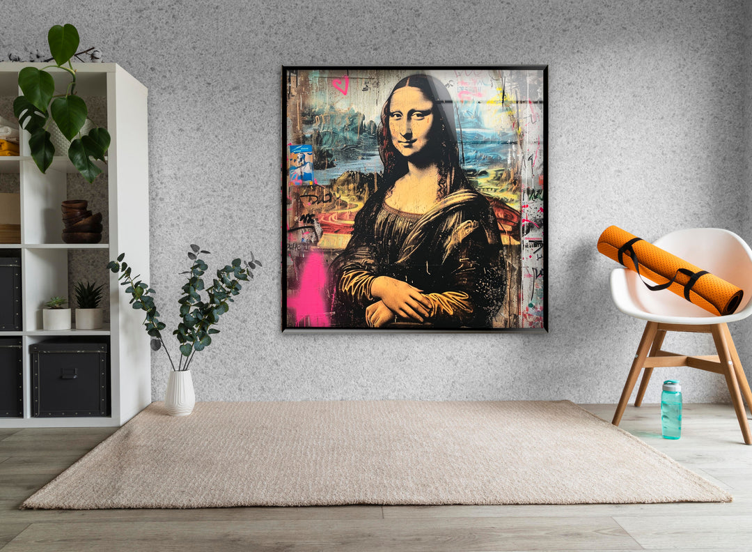 Mona Lisa Pop Art Glass Wall Art glass art painting, glass art for the Wall