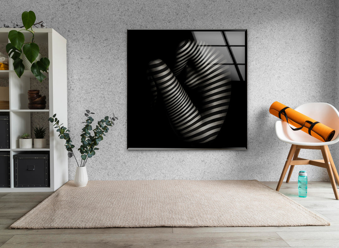 Striking nude artwork blending erotic paintings and sexy glass designs
