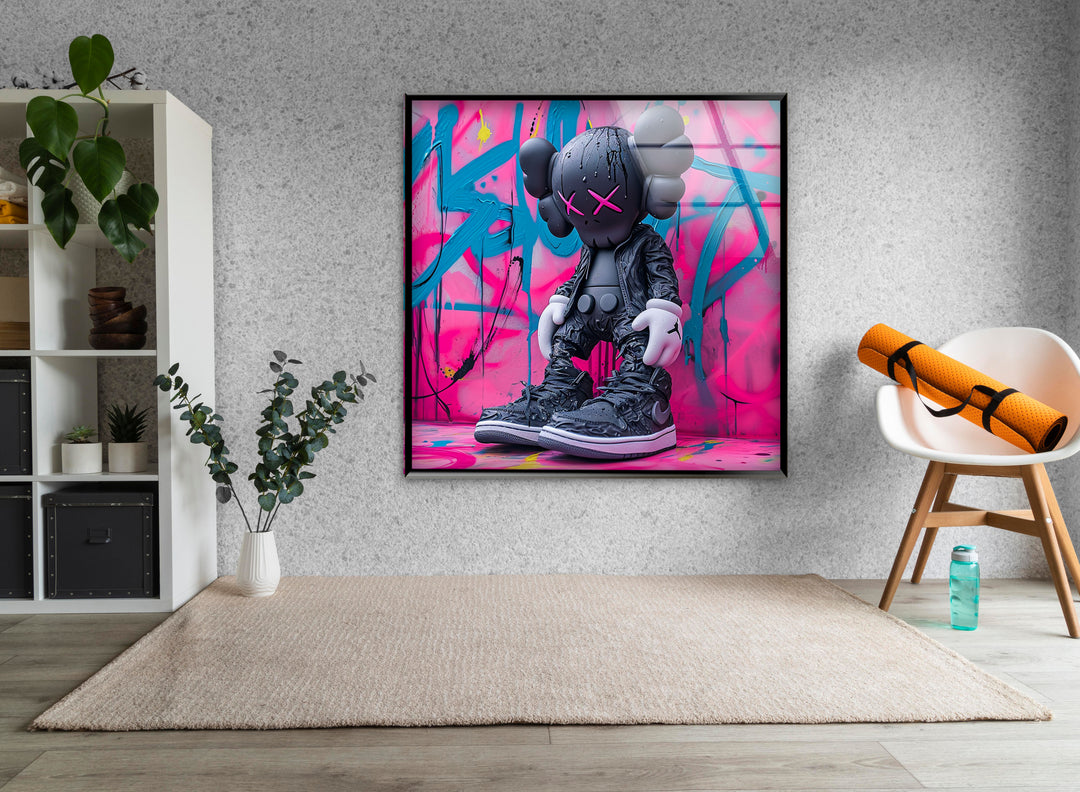 Kaws Wears Nike Glass Wall Art art glass wall art, glass wall art pictures