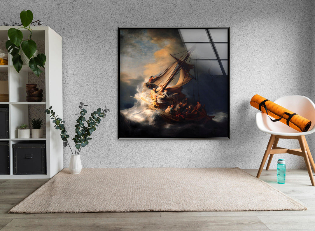 Storm in the Sea of Galilee Rembrandt Glass Wall Art custom glass pictures, glass art prints
