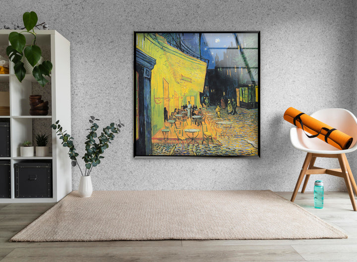 Café Terrace at Night Vincent van Gogh Glass Wall Art print on glass, glass printed photos
