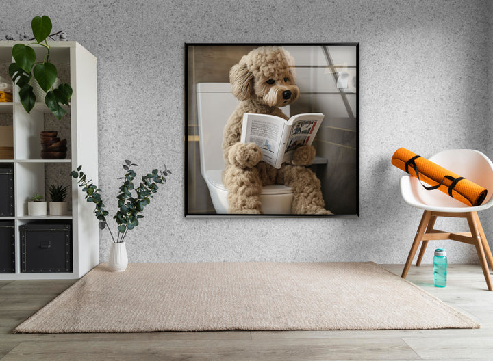 Dog Is Reading Glass Wall Art glass photo prints, glass picture prints